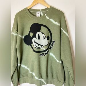Mickey green tie dye crew neck